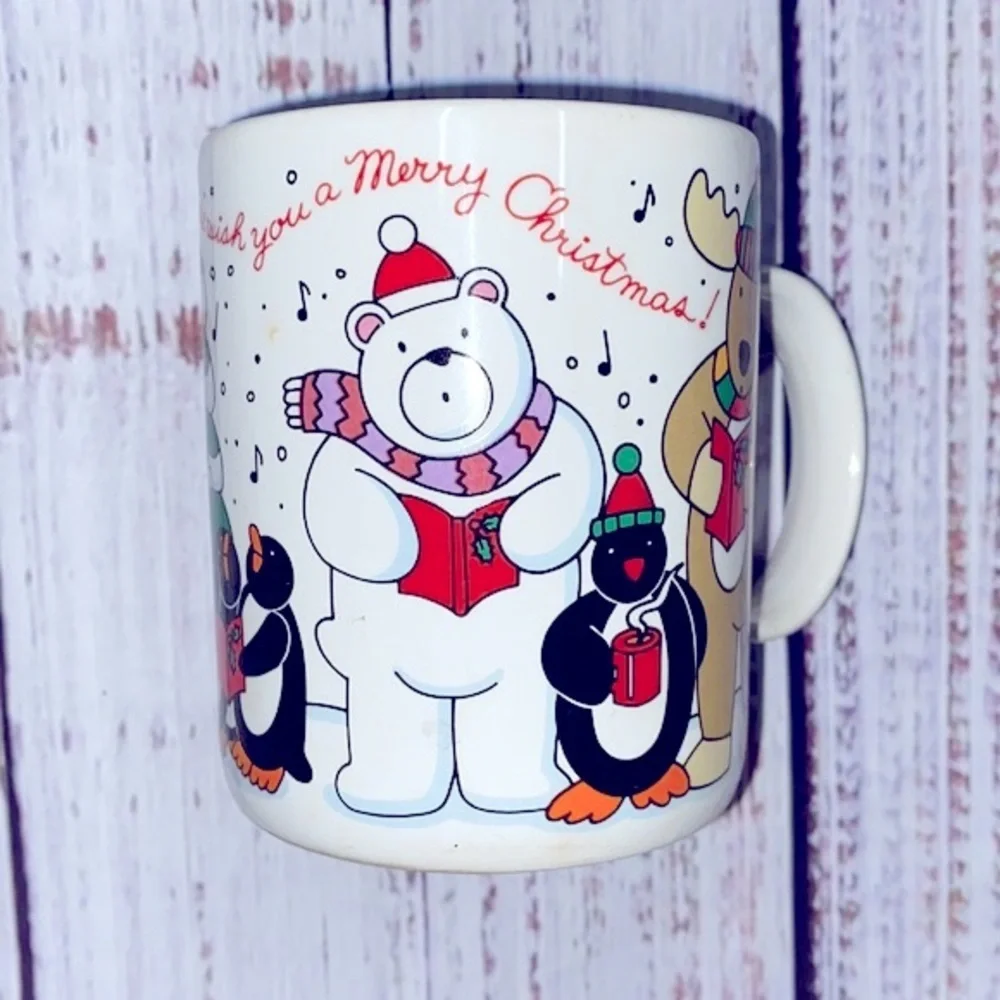 Vintage wish you a merry Christmas coffee mug